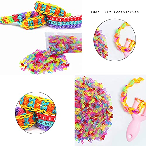 1000 Piezas Hacer Pulseras Con Gomas Loom Bandas Clips Banda De Goma Ganchos De Pulsera De Goma Para Pulseras Telar De Colores Ganchos Accesorios De Joyería Para Manualidades Collar Accesorios De