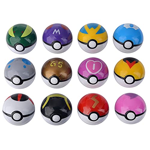 12 Uds Pokeball + 12 Muñeco De Figura De Pokemon con Juguetes Adhesivos Regalo De Cumpleaños para Niños Coleccionables En Caja