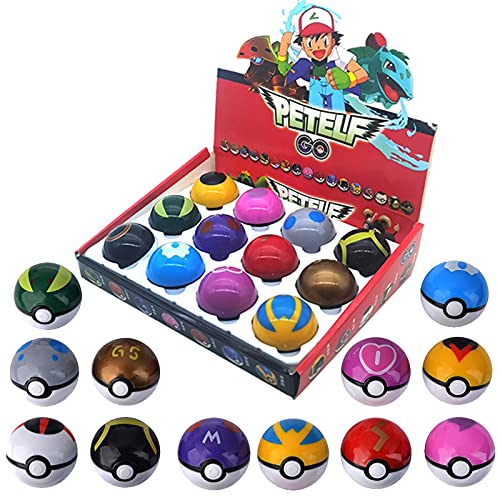 12 Uds Pokeball + 12 Muñeco De Figura De Pokemon con Juguetes Adhesivos Regalo De Cumpleaños para Niños Coleccionables En Caja