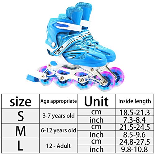 2 en 1 Patines en Línea, Patines/Triskates en Línea, Ajustables con Ruedas Luminosas Patines Ajustables de 4 Tamaños para Niños y Adultos Patines Intermitentes para Exteriores