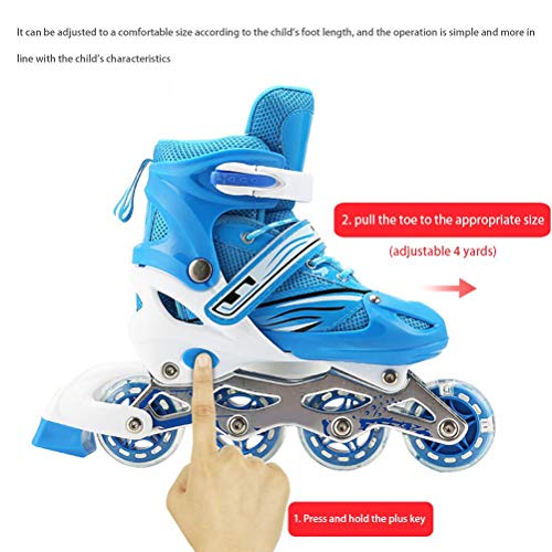 2 en 1 Patines en Línea, Patines/Triskates en Línea, Ajustables con Ruedas Luminosas Patines Ajustables de 4 Tamaños para Niños y Adultos Patines Intermitentes para Exteriores