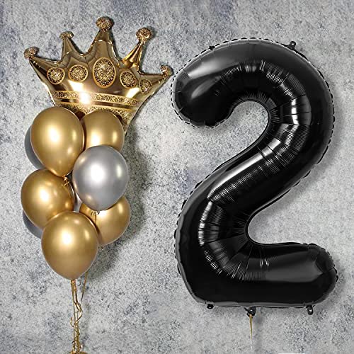 2 globos con el número 28, color negro, para cumpleaños, tamaño XXL, 100 cm, para decoración de fiestas de cumpleaños