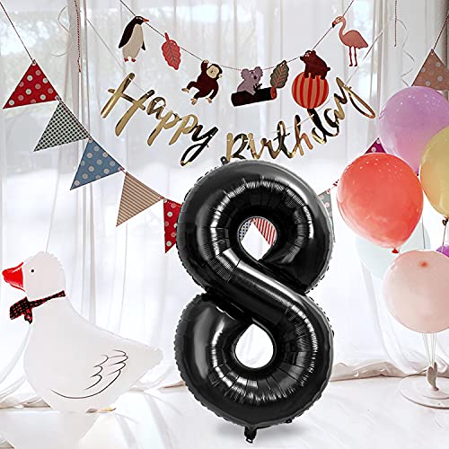 2 globos con el número 28, color negro, para cumpleaños, tamaño XXL, 100 cm, para decoración de fiestas de cumpleaños