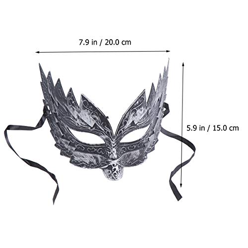 2 piezas de Halloween Retro Horror Medio Cara Diablo Masquerade Cosplay Dance Maquillaje Prop (Golden+ Silver) para regalos