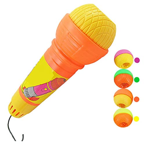 2 unids graciosos eco micrófonos durables niños fingir juguetes de plástico echo micrófono práctico Magic Mic juguete para graduaciones de cumpleaños Color aleatorio DIY juguetes