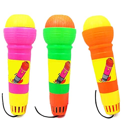 2 unids graciosos eco micrófonos durables niños fingir juguetes de plástico echo micrófono práctico Magic Mic juguete para graduaciones de cumpleaños Color aleatorio DIY juguetes