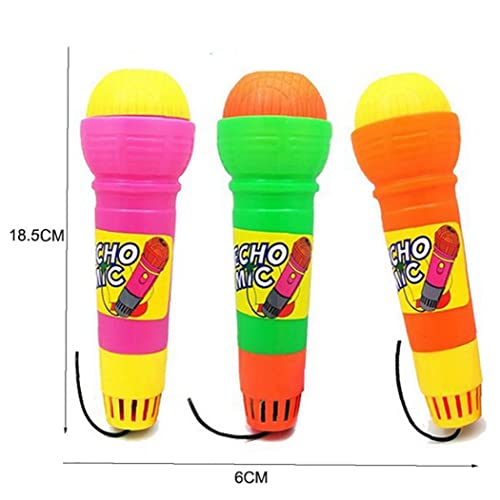 2 unids graciosos eco micrófonos durables niños fingir juguetes de plástico echo micrófono práctico Magic Mic juguete para graduaciones de cumpleaños Color aleatorio DIY juguetes