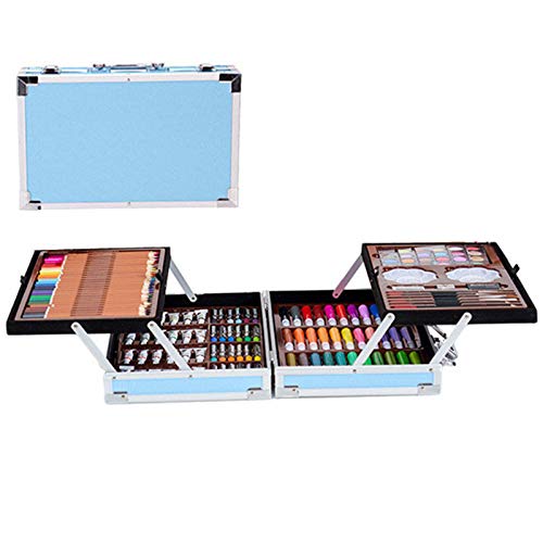 200pcs Conjunto de Dibujo de Arte, Creatividad Herramientas de Pintura Incluye Crayones de Cera, Acuarelas, Lápices de Colores, Pasteles, Regalos para Niños, Estudiantes, Principiantes y Artistas#1