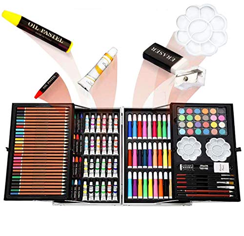 200pcs Conjunto de Dibujo de Arte, Creatividad Herramientas de Pintura Incluye Crayones de Cera, Acuarelas, Lápices de Colores, Pasteles, Regalos para Niños, Estudiantes, Principiantes y Artistas#1