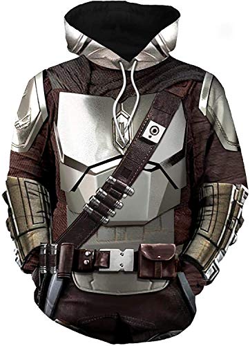 2021 Lo último Primavera Mandalorian Sudadera con Capucha Din Djarin Cosplay Traje Unisex 3D Impresión Pullover Casual Manga Larga Sudadera con Capucha Chaqueta