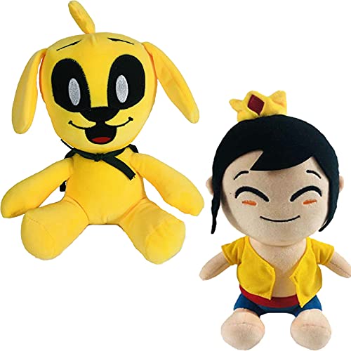 25cm Mikecrack Mike-Mikecrack Peluches Perro amarillo Muñecos de peluche suaves (2pcs)