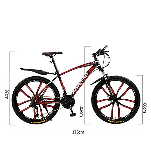 26 Pulgadas De Bicicletas De Montaña Ligero Cambio De Marchas De Bicicleta con Asiento Ajustable, Doble Freno De Disco para Adultos, Hombres, Mujeres (21 Velocidad),C