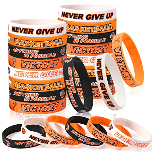 36 Pulseras de Silicona Motivacionales de Baloncesto Decoraciones de Fiesta de Baloncesto para Niños Adolescentes Fiesta Baloncesto Joyería Pulsera de Baloncesto Suministro Regalo Deportivo