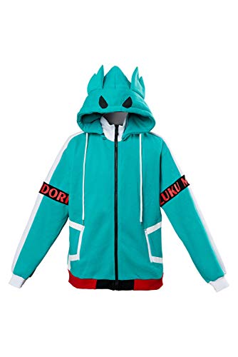 3D Hoodie Boku No Hero Academia My Hero Academia Izuku Midoriya Sudadera con capucha azul Cosplay Disfraz Chaqueta de Entrenamiento Unisex