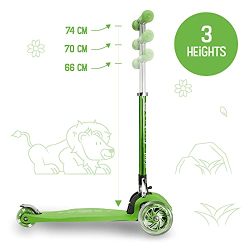 3StyleScooters® RGS-1 Patinete de Tres Ruedas para Niños Pequeños Niños de 3 Años o Más - con Luces LED en Las Ruedas - Diseño Plegable