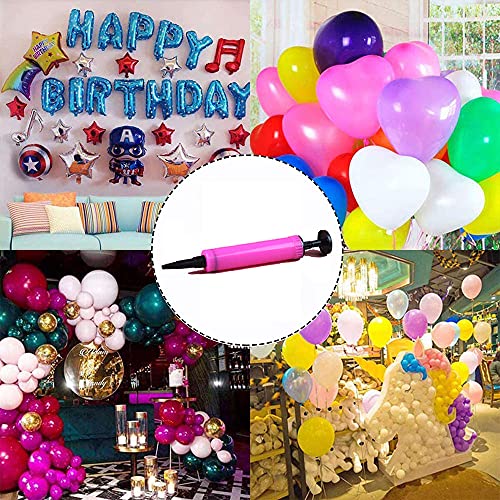 4 Pcs Bomba de Globos, Inflador de Globos, Inflador Manual de Globos, Hinchador de Globos para Fiestas o Eventos ,Globos San Valentin, Fiesta Cumpleaños, Globos Cumpleaños Decoracion(Color al Azar)