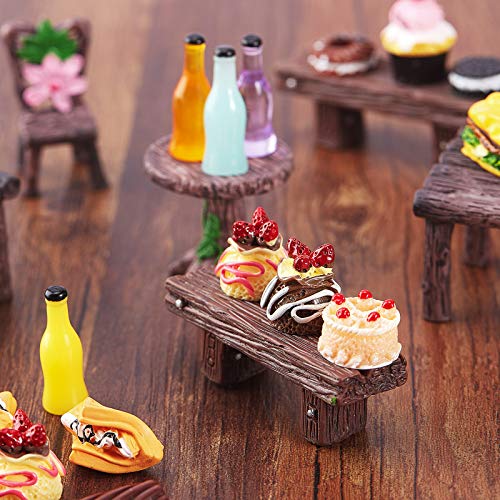 50 Alimentos en Miniatura de Juguete de Casa Muñecas Mini Alimentos Bebidas Escala 1:12 Juguetes Comida Cocina Accesorios Cocina en Miniatura Set de Comida y Vajilla (Serie Linda)