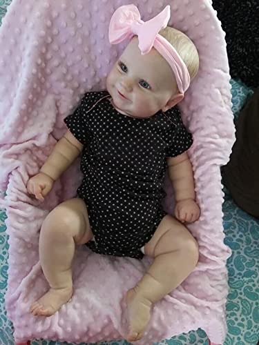 50/6 0cm Dos Opciones Reborn Baby Doll Nogdler Real Soft Touch Maddie con el Pelo Dibujo Muñeca Hecha A Mano (Color : Brown Eyes, Size : 50cm)