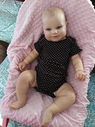 50/6 0cm Dos Opciones Reborn Baby Doll Nogdler Real Soft Touch Maddie con el Pelo Dibujo Muñeca Hecha A Mano (Color : Brown Eyes, Size : 50cm)