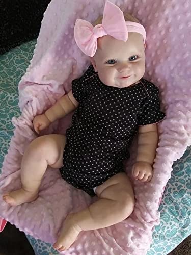 50/6 0cm Dos Opciones Reborn Baby Doll Nogdler Real Soft Touch Maddie con el Pelo Dibujo Muñeca Hecha A Mano (Color : Brown Eyes, Size : 50cm)