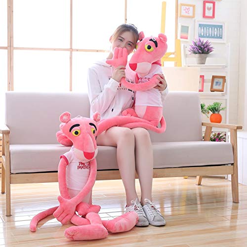 55 / 80cm Pantera Rosa Juguetes Suaves para niños muñeco de Peluche bebé niños algodón Travieso Leopardo Rosa Juguete Regalo 80cm