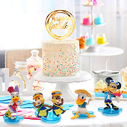 6 Pieces Mickey Cake Topper, Mickey Theme Party Supplies, Minnie Cake Decoration para Baby Shower Fiesta de Cumpleaños