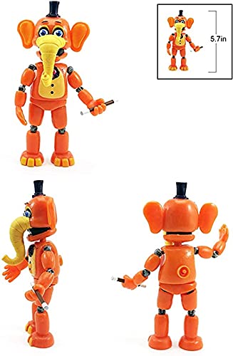 6 piezas FNAF Five Nights at Freddy's Figures Freddy Fazbear's Pizzeria Simulator Ver Foxy Chica Light Movable Joints Doll Kids Toy