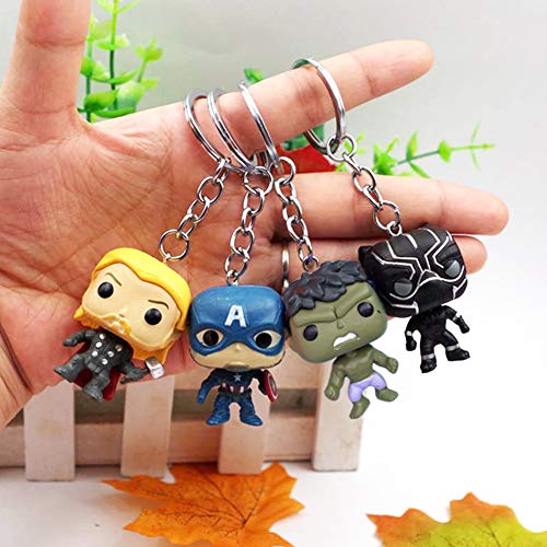 6Pcs Marvel Fans Llavero SuperH The Avengers Llavero Deadpool Colgante Llaveros Iron man Spiderm Llavero