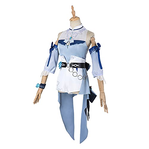 9pcs Anime Genshin Impact Jean Gunnhildr Halloween Carnival Cosplay Costume Sea Breeze Dream Daily Uniform Trajes,Azul,S