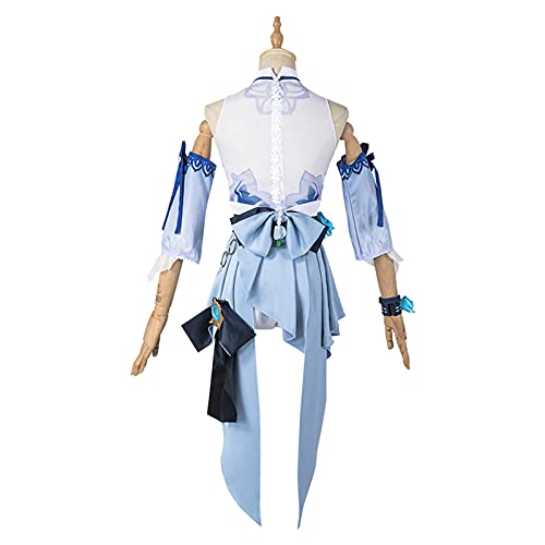 9pcs Anime Genshin Impact Jean Gunnhildr Halloween Carnival Cosplay Costume Sea Breeze Dream Daily Uniform Trajes,Azul,S