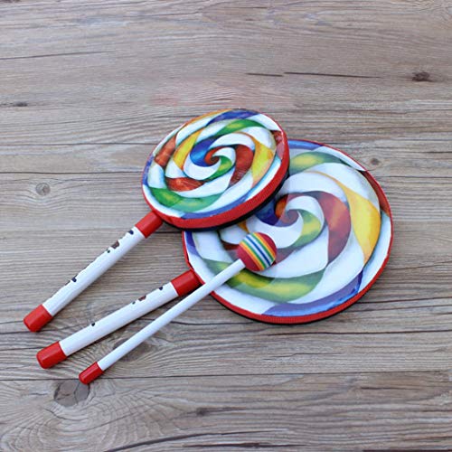 abbybubble Rainbow Blow Lollipop Drum Orff Instrumento Musical Música para niños Juguete de percusión Jardín de Infantes Ayudas para la enseñanza temprana