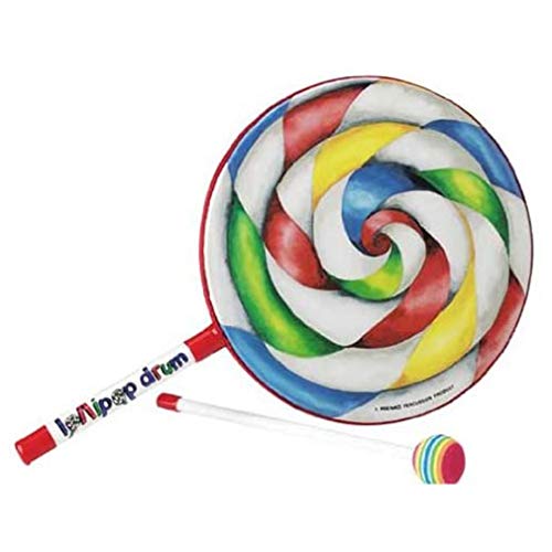 abbybubble Rainbow Blow Lollipop Drum Orff Instrumento Musical Música para niños Juguete de percusión Jardín de Infantes Ayudas para la enseñanza temprana