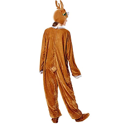 ABOOFAN 1 Juego de Pijamas de Reno Onesie de Ciervo para Mujeres de Dibujos Animados para Adultos de Una Pieza Traje de Cosplay de Navidad Animal con Zapatillas Y Sombrero de Cuerno de