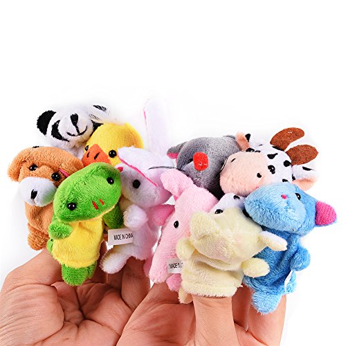 Acekid 16pcs Marionetas de Dedo Animales y Familiares Marionetas de Mano Baby Story Time Props