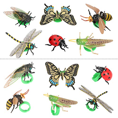 Achort 6pcs Insectos e Insectos de plástico para niños Figuras de Insectos Juguetes Figuras de Insectos Plásticos Kits para educación/Juguetes de Halloween/Fiestas temáticas/Regalos cumpleaños