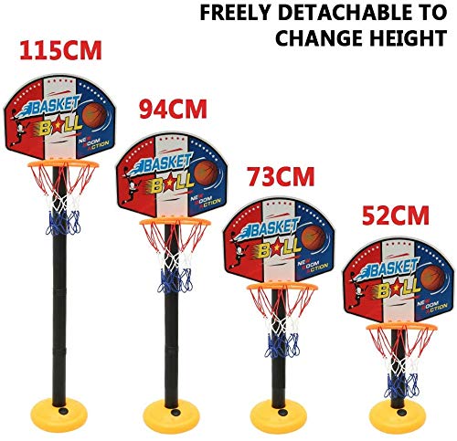 ajustable niños Kids Junior del aro de baloncesto y el soporte de la bomba de la bola del tablero trasero Juego de bolas diversión al aire libre Juguetes actividades de interior y por 3-7 años（200cm)