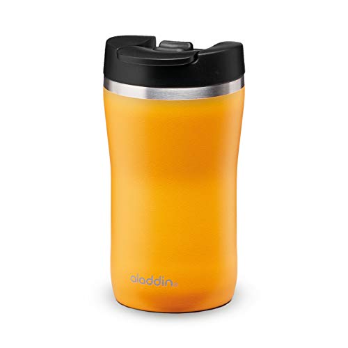 Aladdin Barista Café Thermavac Leak-Lock Termo Café 250ml Sun Yellow – Botella Termica Acero Inoxidable - Termo Café Pequeño Se Mantiene Caliente 2,5 Horas - Libre de BPA - Apta Para Lavavajillas