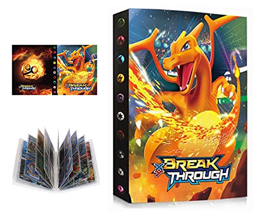 Álbum Compatible con Pokemon, Álbum Titular Compatible con Cartas Pokémon, Carpeta Álbumes Compatible con Cartas Pokemon, 30 Páginas con capacidad para 240 cartas (XY-Charizard)