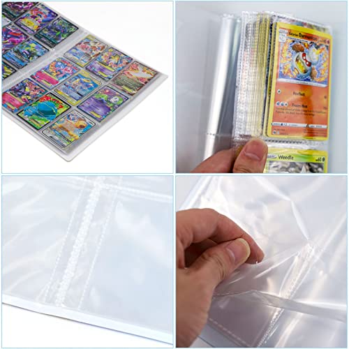 Álbum Compatible con Pokemon, Carpeta Pokemon Tarjetas, Carpeta Álbumes Compatible con Cartas Pokemon, 24 Páginas Álbum de Cartas Coleccionables -Sostiene Hasta 432 Tarjetas(Pikachu)