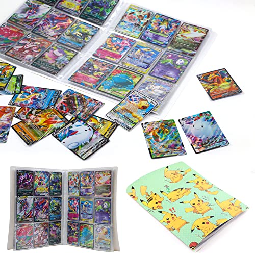 Álbum Compatible con Pokemon, Carpeta Pokemon Tarjetas, Carpeta Álbumes Compatible con Cartas Pokemon, 24 Páginas Álbum de Cartas Coleccionables -Sostiene Hasta 432 Tarjetas(Pikachu)