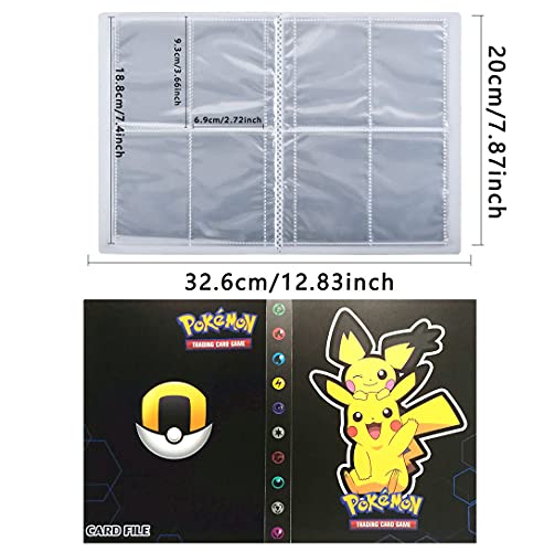 Album Compatible con Pokemon para Cartas, Aglutinante Carpeta Compatible con Tarjeta coleccionable de Pokemon, Puede contener 240 tarjetas (240P-1)