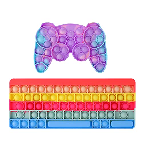 Alexsky Juego de juguetes de Fidget Sensorial Push Bubble Pop On It Teclado Gamepad Alivio del Estrés Juguetes Pack Para Ansiedad Adultos Niños