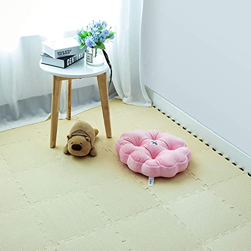 Alfombra Puzzle para Niños Bebe Infantil - Suelo de Goma EVA Suave. 25 Piezas (30 * 30 * 1cm), Beige.QQC-Jb25N