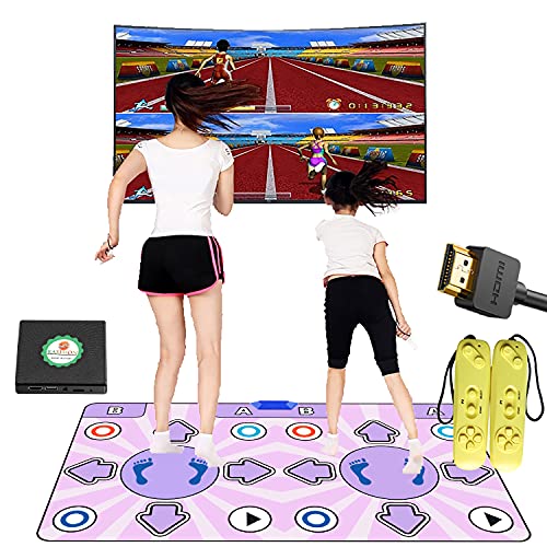 Alfombrilla de danza para TV con interfaz HDMI, antideslizante, doble almohadilla de danza inalámbrica con manual en inglés, juego de música de baile para niños y niñas de 6 a 13 años de edad