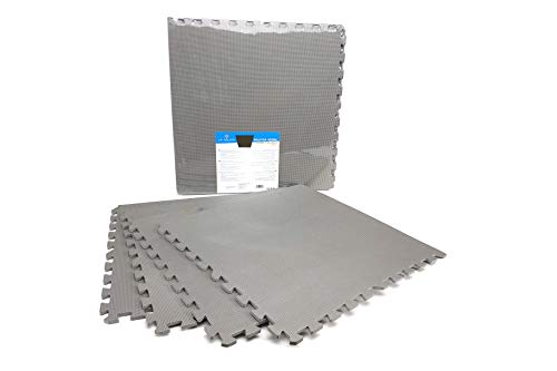 Alfombrillas De Espuma - 4 Piezas | Alfombra baldosa Protector de Suelo Gimnasio Fitness Yoga Piscina - Goma eva - 60x60cm (Gris) | Fácil Montaje