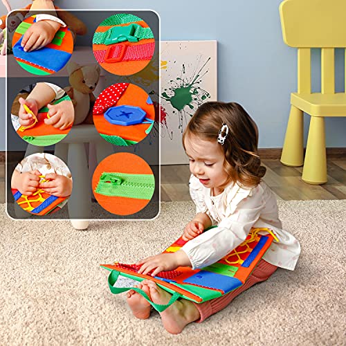 ALICER© Busy Board para niños - Método Montessori Laçage - Cuadro educativo para desarrollar la Destad y la Motricidad - Panel de aprendizaje por el juego con hebillas, cierre y botones