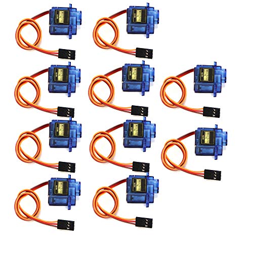 ALLOMN 10 PCS Micro Servo Avión Servo Helicóptero Servo Mucho Ambición Noble SG90 9 g Mini Micro Servo para RC Helicóptero Avión Vehículo Automóvil Modelos de Barco