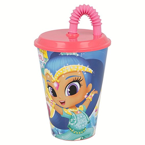 ALMACENESADAN 2133; Vaso con caña Shimmer and Shine; 430 ml; Producto de plástico; Libre BPA