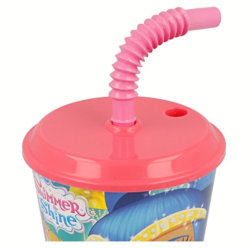 ALMACENESADAN 2133; Vaso con caña Shimmer and Shine; 430 ml; Producto de plástico; Libre BPA