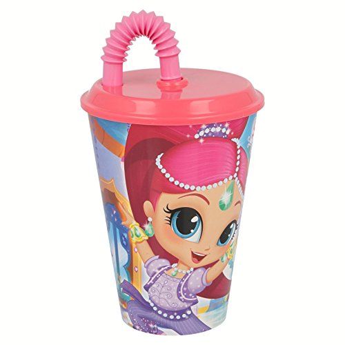 ALMACENESADAN 2133; Vaso con caña Shimmer and Shine; 430 ml; Producto de plástico; Libre BPA